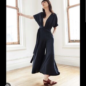 Mara Hoffman Black Plunge Jumpsuit